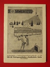 alter Fahrplan VEB Thüringerwaldbahn und STRAßENBAHN Gotha Sommer 1974 ( F 17437