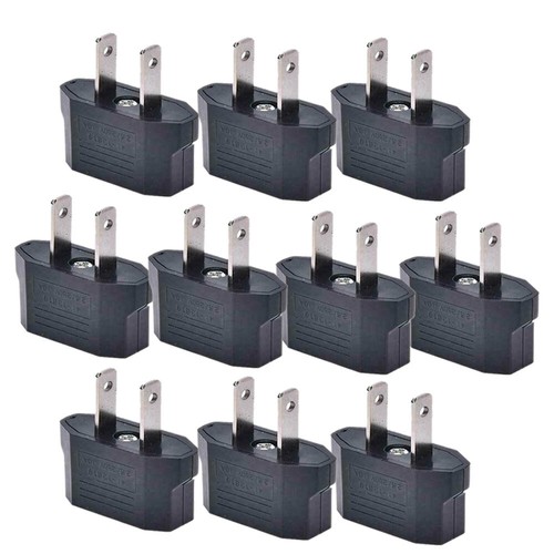 10X EU Euro Europe to US USA Power Jack Wall Plug Converter Travel Adapter - Picture 7 of 9