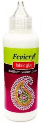 Colla Tessuto Fevicryl per Gemme Strass Acrilici Scarpe Abbigliamento 80ml Bianco