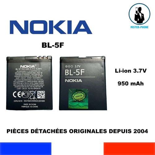 BATTERIE ORIGINALE NOKIA BL-5F BL5F OEM 950mAh 3,5Wh 3,7V GENUINE NEW BATTERY  - Foto 1 di 6