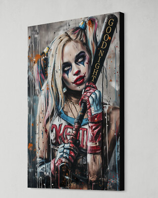 Harley Quinn Leinwandbild Suicide Squad Farbig Dekoration Kunst Stil