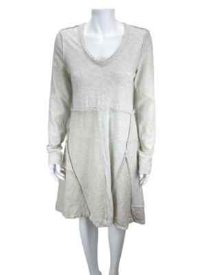 Anthropologie Maeve, Women's Slub Knit/Woven Midi Dress, Oatmeal, Size S |  eBay