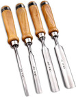 4-Pieces Woodworking Wood Chisel Set,Cr-V Steel Sharp Curved Edge Gouge