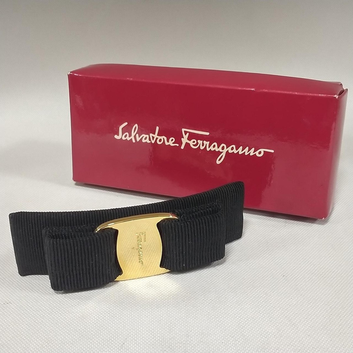 Salvatore Ferragamo Vara Bow Hair Clip Barrette Black with 