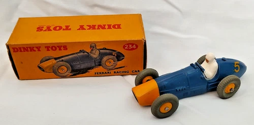 VINTAGE DINKY TOYS 23H 234 FERRARI GP RACING CAR TRIO & PART ORIGINAL BOXES 1954