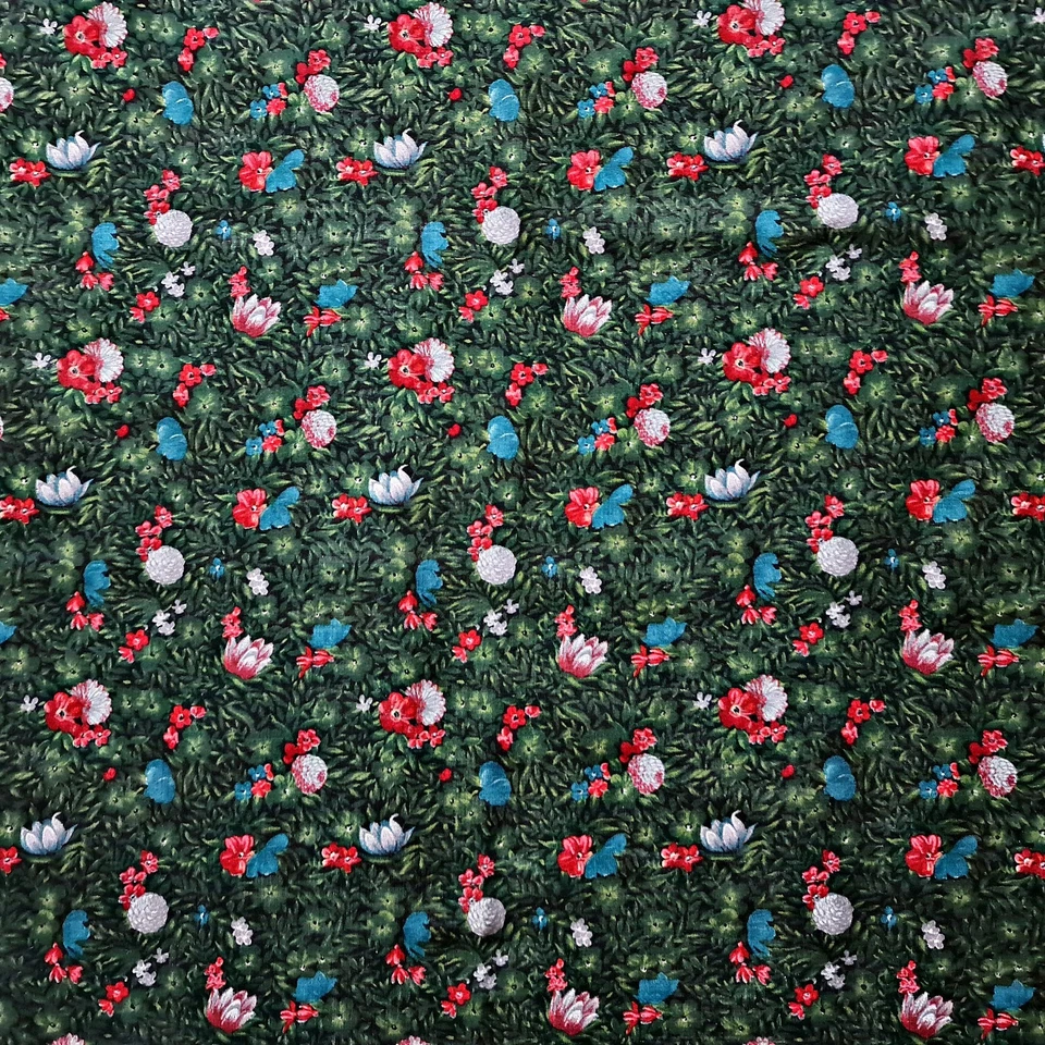 BUFANDA VINTAGE AUTÉNTICA ADMONT FLORES ALPINAS LANA SEDA 53" FLECOS CUADRADOS Foto 2 de 4