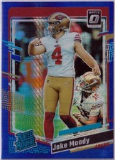 Jake Moody 2023 Optic Rookie RC #289 Blue Hyper 49ers