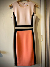Calvin Klein Sheath Dress Colorblock Sleevele...