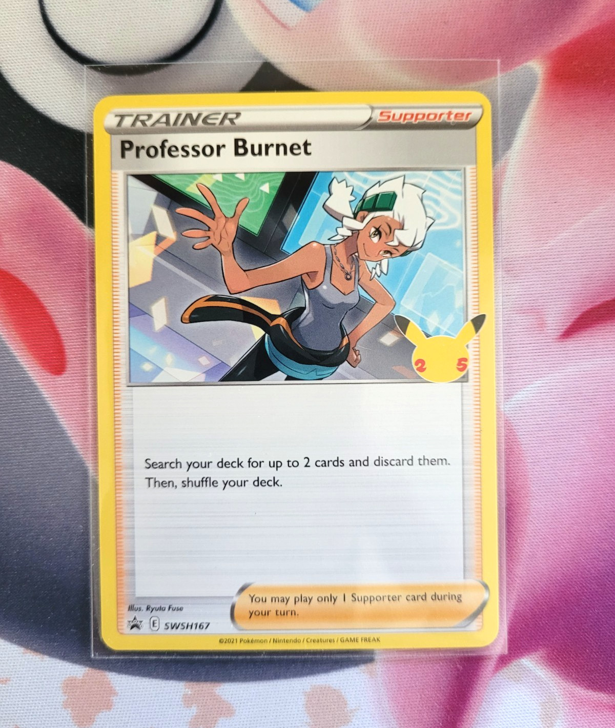 Professor Burnet Pokemon Celebrations 25th Anniversary Black Star Promo SWSH167