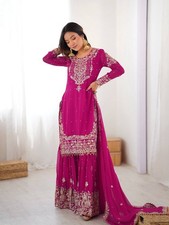 SALWAR KAMEEZ PAKISTANI INDIAN WEDDING PARTY WEAR DRESS BOLLYWOOD SUIT SHARARA