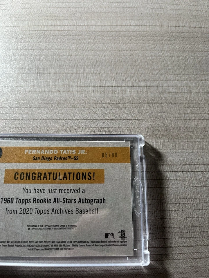 Topps Archives 2020 - 1960 All-Star Rookies Fernando Tatís Jr. Auto #/90 Padres Foto 3 de 3