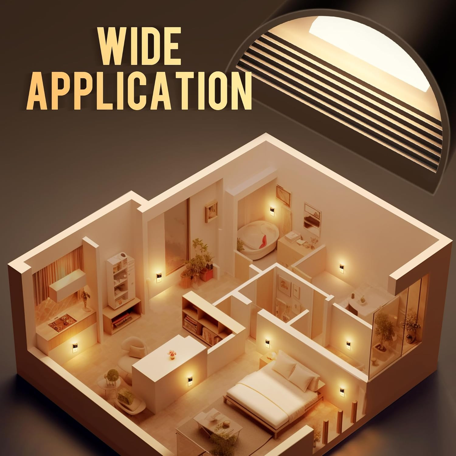 LED Night Light[2 Pack], Night Lights Plug into Wall, 3 Level Brightness Adjusta