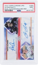 Pete Alonso and Brett Baty Mets Signed 2023 Topps Chrome #DA-ABA #5/5 PSA 9 Card