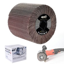 4.7" x 4" Surface Conditioning Tool, 120 Grit Emery Cloth burnishing Wheel