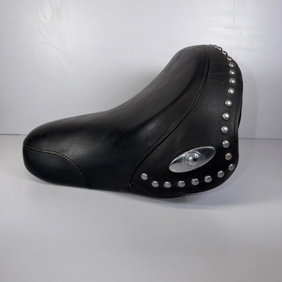 Asiento Harley Davidson Fat Boy 1999 OEM cuero tachonado solo FLSTF Foto 2 de 4