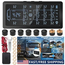 Solar RV Trailer Tire Pressure Monitoring System 7″ LCD TPMS TPMS with 8 Sensors