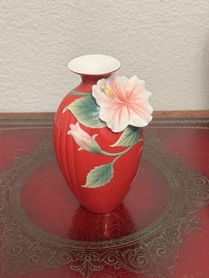 FRANZ Collection Island Beauty Hibiscus Porcelain Small Vase FZ01693