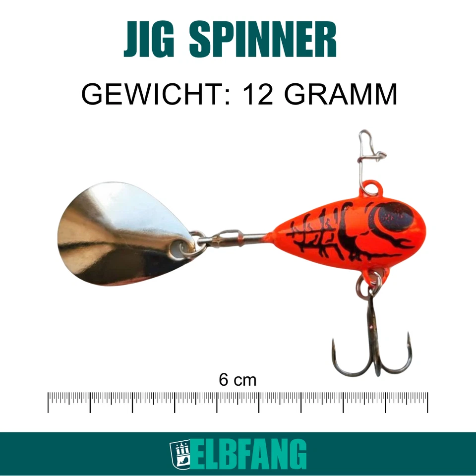 ✅ELBFANG Jig Spinner Barsch Köder Set 12g Spinjig Angeln Köder Zander Hecht - Bild 2 von 4