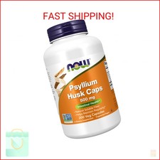 NOW Foods Supplements, Psyllium Husk Caps 500 mg, Non-GMO Project Verified, Natu