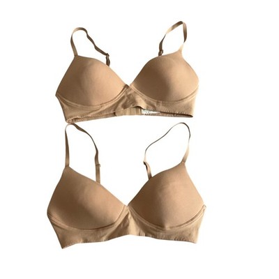 Aerie Superchill Wireless Bra Bundle Women 34B Tan Nude Real Good Cotton 2 Pack