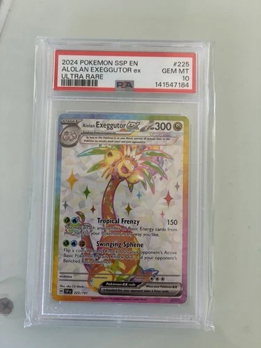 Pokémon Alolan Exeggutor ex 225/191 Surging Sparks Ultra Rare Holo PSA 10 2024