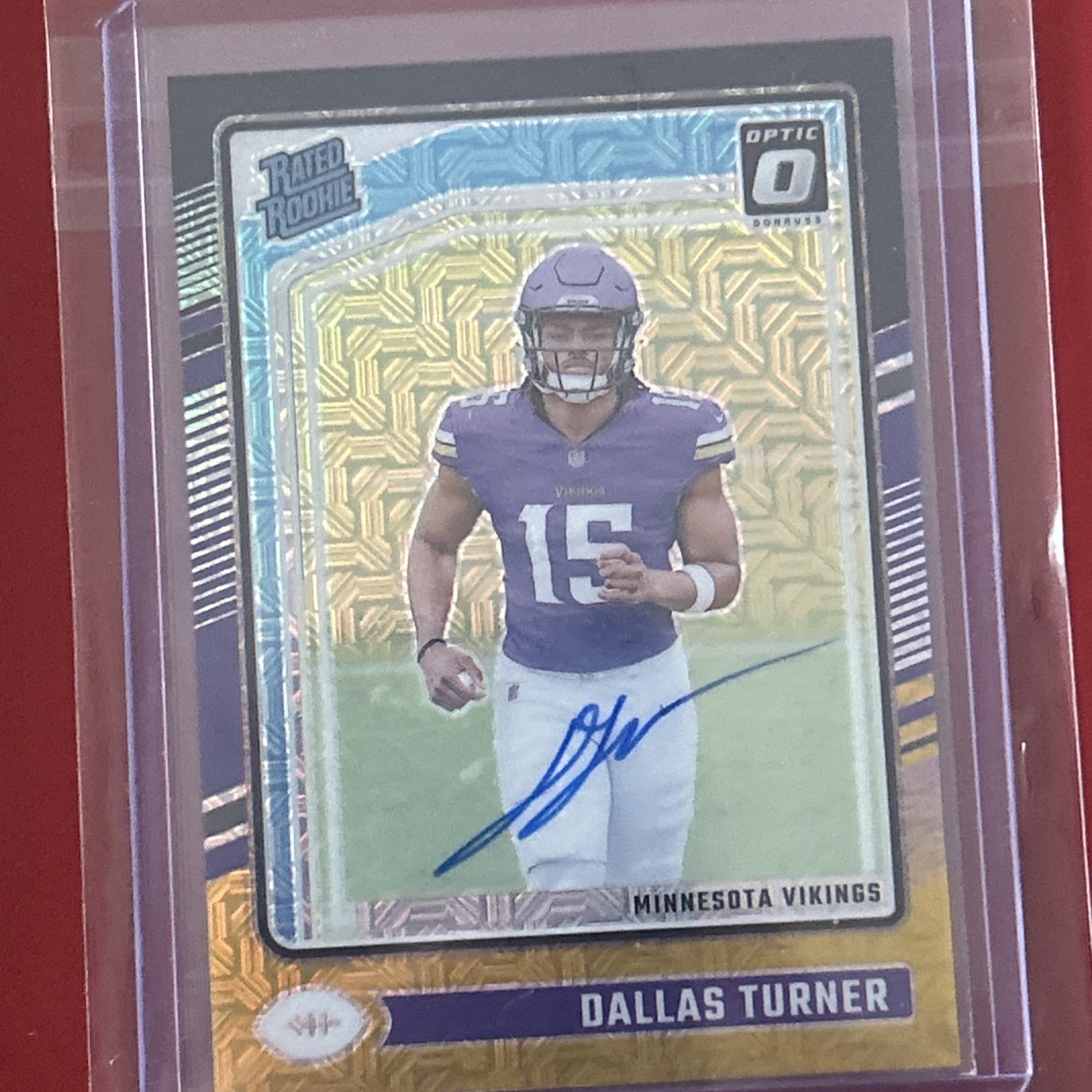 2024 Optic Dallas Turner Auto Black Gold 40/60 Choice #224 Rated Rookie Vikings