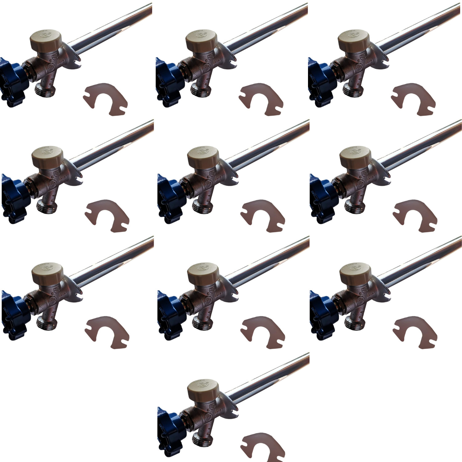 10 Pc 10" Anti-Siphon Frost Free Sillcock ,1/2" Male NPT X 3/4" GHT Garden Valve