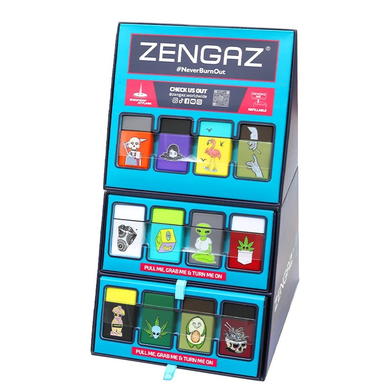 jejeページ ZENGAZ - CHIP JET TORCH CUBE DISPLAY MIXED DESIGNS - 48CT