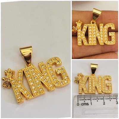 König Medaillon - 22k vergoldet Anhänger Charm Mode berühmter Schmuck Geschenk HERREN