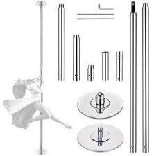 Yescom Static Spinning Dancing Pole Kit 11FT for Party Club Exercise,Silver