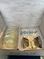 Vintage Mosser Glass  Jennifer Miniature Set 5 Gold Krystal 5 PCs