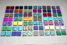 ASSORTED SET OF 84 pcs PATTERNED ETCHED DICHROIC GLASS CBS COE 90 FUSING SUPPLY