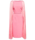 Safiyaa Essiah Midi Dress Crepe and Satin Pink Cape UK 10 RRP £1195