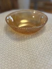 Vintage Jeanneatte Glass Iris and Herringbone Iridescent Berry Bowl 4.5”