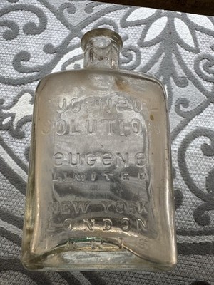 Vintage Clear Glass Eugeneol Solution Eugene Limited Bottle 4.5 Inches