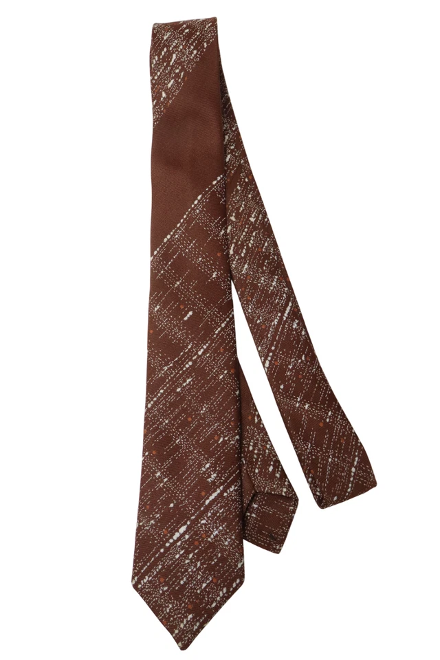 Corbata ORTAL para hombre talla única marrón estampado en punta Foto 4 de 4