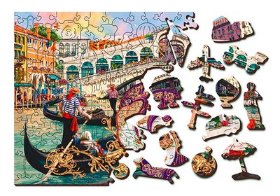 Holzpuzzle Wooden City Wooden puzzle Venice carnival L IT0029-L