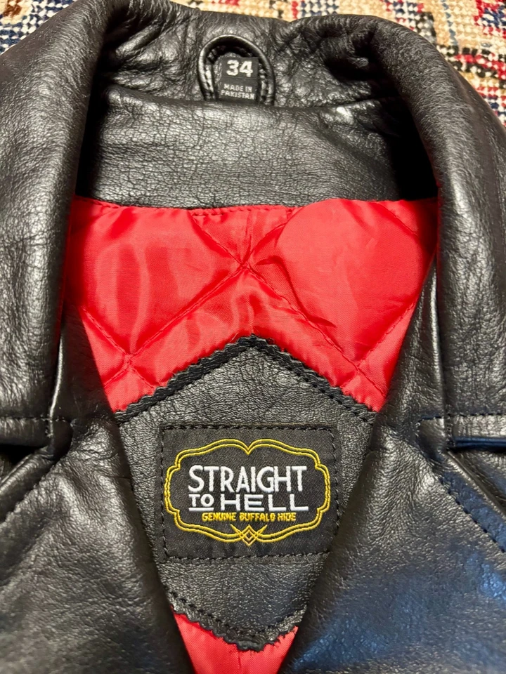 Straight to Hell Apparel Commando Leather Vest with Nickel Hardware 34 XS - Image 4 of 4