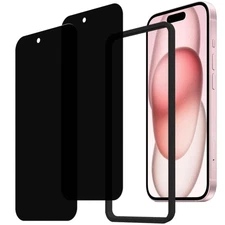Kpns Iphone 15 Glass Screen Protector, Anti-Peeping [Set Of 2] With Guide Frame_