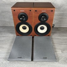 Sony SS-CSPZ50 Bookshelf Speakers Pair 6 Ohm Wood Finish Tested Working