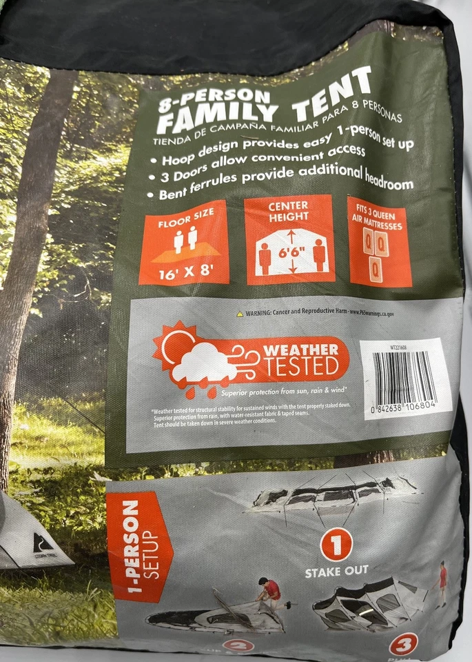 8 Person Family Tent Green/Grey Ozark Trail / Read The Description - Image 4 of 4