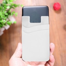 5pcs Phone Wallet Phone Back Card Holder 2-layer Silicone Adhesive Card Storage