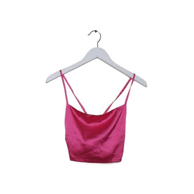 NA-KD, Crop Top, Größe: 32, Waterfall Front Satin Singlet, Pink, Polyester #VOg