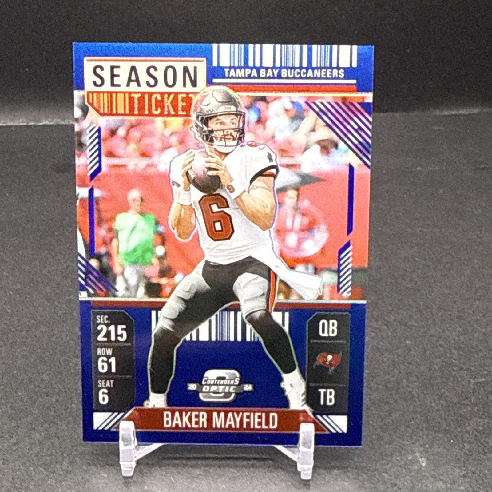 Baker Mayfield 2024 Contenders Optic #52 Ticket Blue Prizm SP 55/99 Buccs DL1