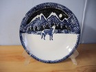 1 VINTAGE FOLK CRAFT "WOLF' ROUND 12" PLATTER — photo 1