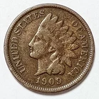 Indian Head Penny Lot of "1" VERY NICE 1909 GOOD OR BETTER°$ FREE SHIPPING $#V95