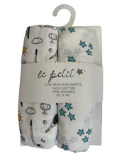 Le Petit 2 Pack Baby Swaddling Blankets Muslin Stars And Sport