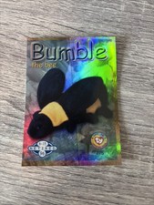 1999 TY Beanie Babies BBOC RETIRED Bumble The Bee Blue FOIL Cards Mint