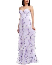 Dress The Population Wisteria Layana Floral Tiered Bustier Gown Size Small 448