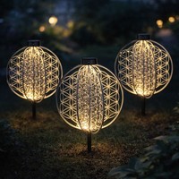 Solarlampe Gartendeko AußEnleuchte Led Terrassenlampe Lebensblume Silber 3Er Set